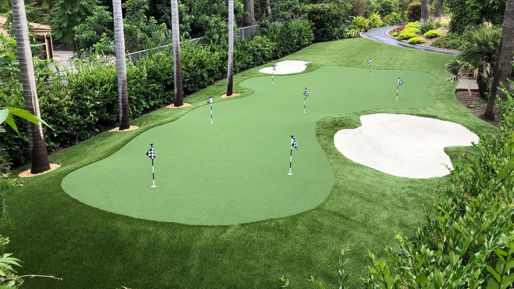 Backyard putting green installed by Always Green