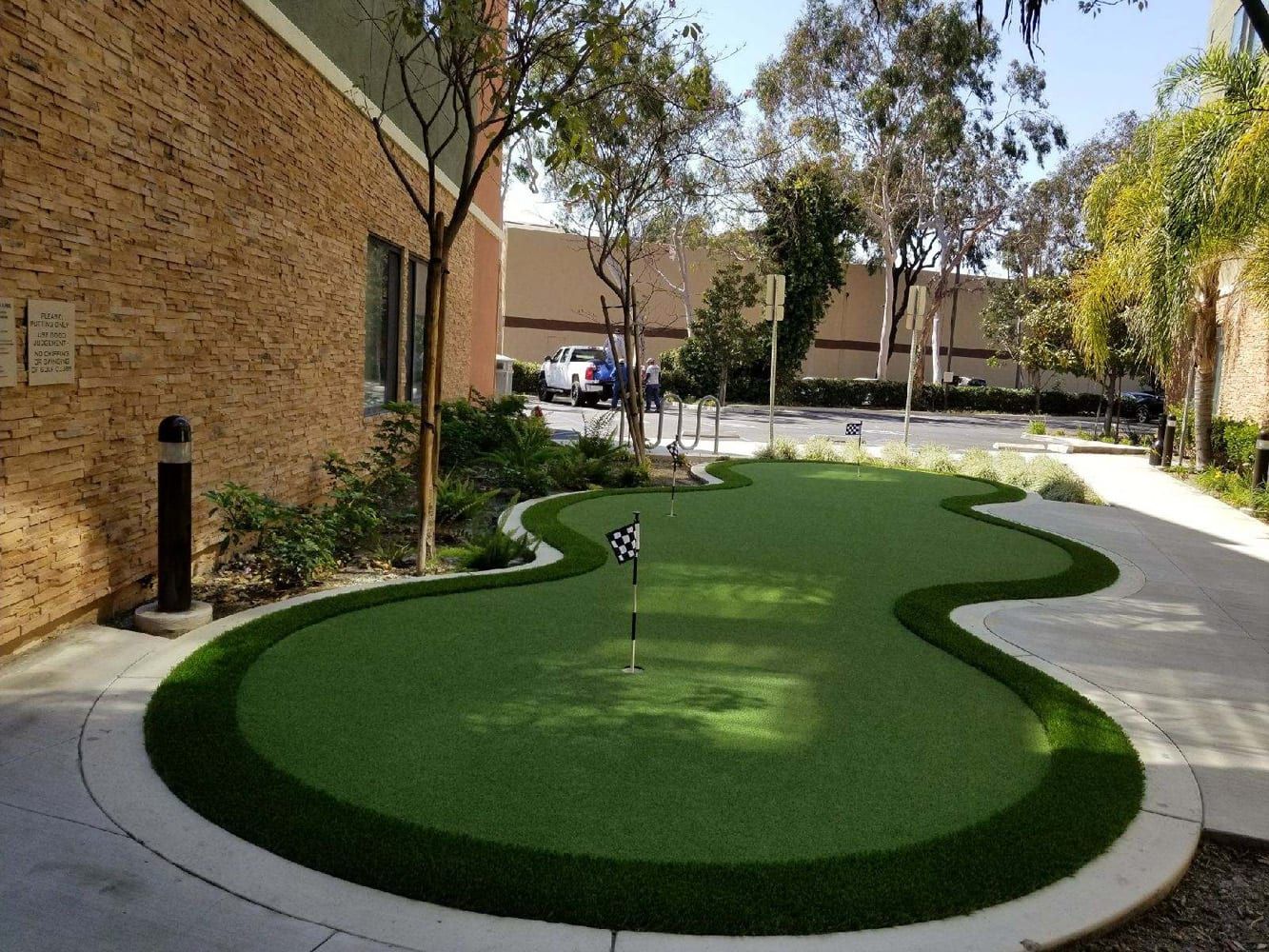 Backyard putting green installed by Always Green