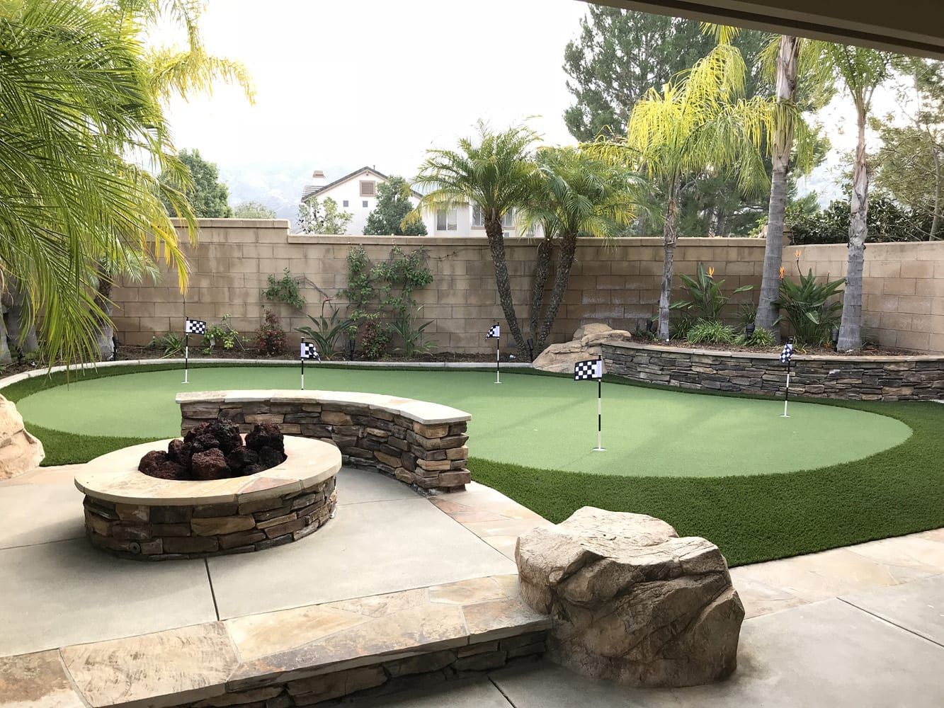 Backyard putting green installed by Always Green
