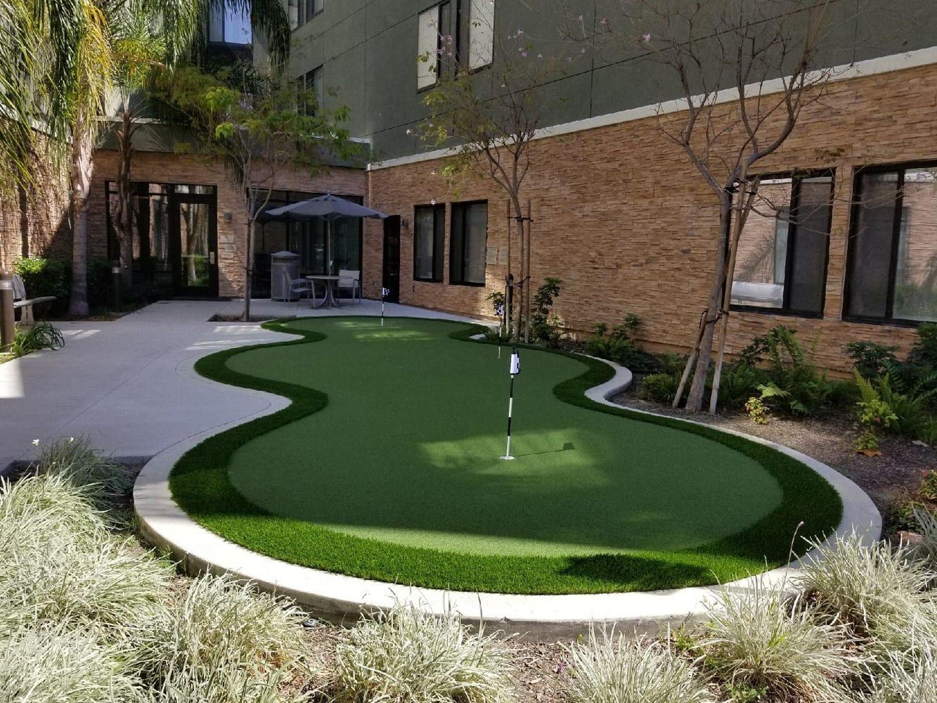 Backyard putting green installed by Always Green
